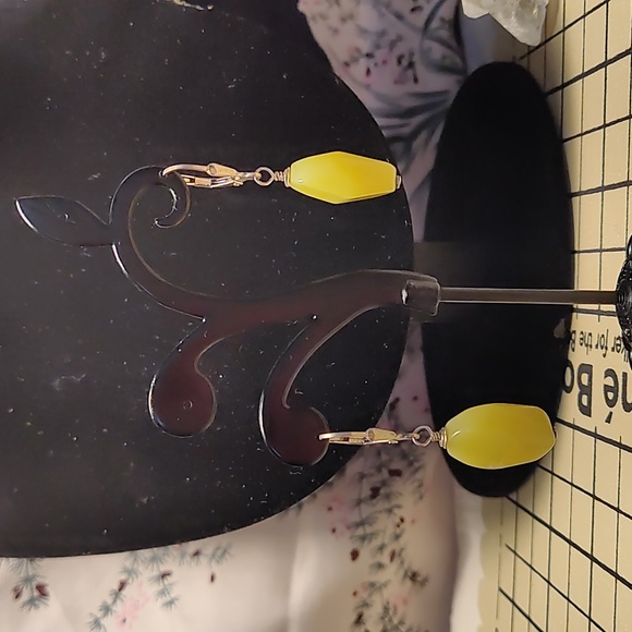 Earrings,925,jade stones - Picture 1 of 4